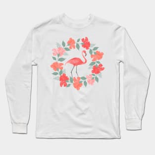 Floral flamingo Long Sleeve T-Shirt
